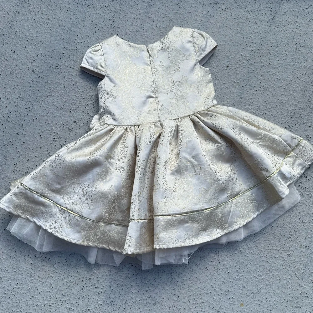 2 Disney Gold and Cream Floral Kids Dress Size 2 & Size 5/6